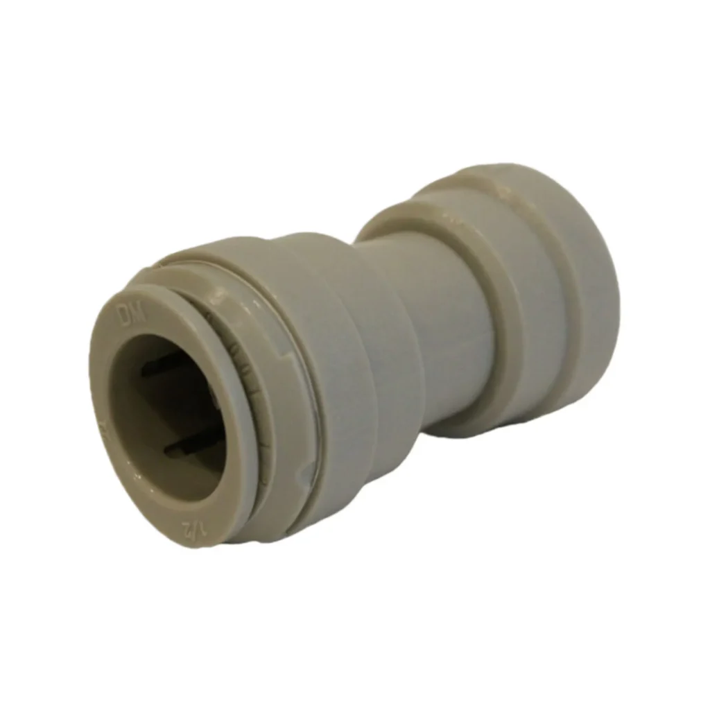 1/2″ PTC x 3/8″ PTC Reducing Coupling Union - Acetal