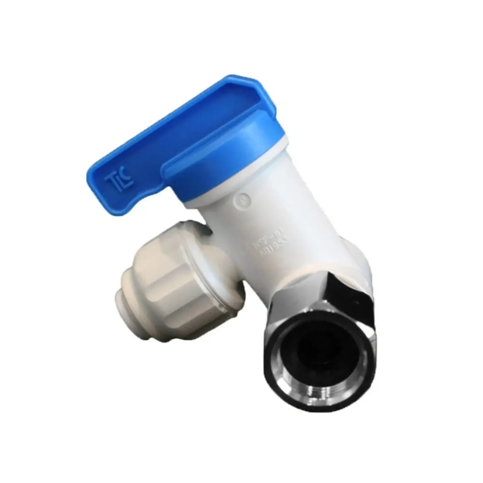 3/8″ FNPT x 3/8″ MNPT x 1/4″ PTC Angle Stop Adapter Valve - Acetal