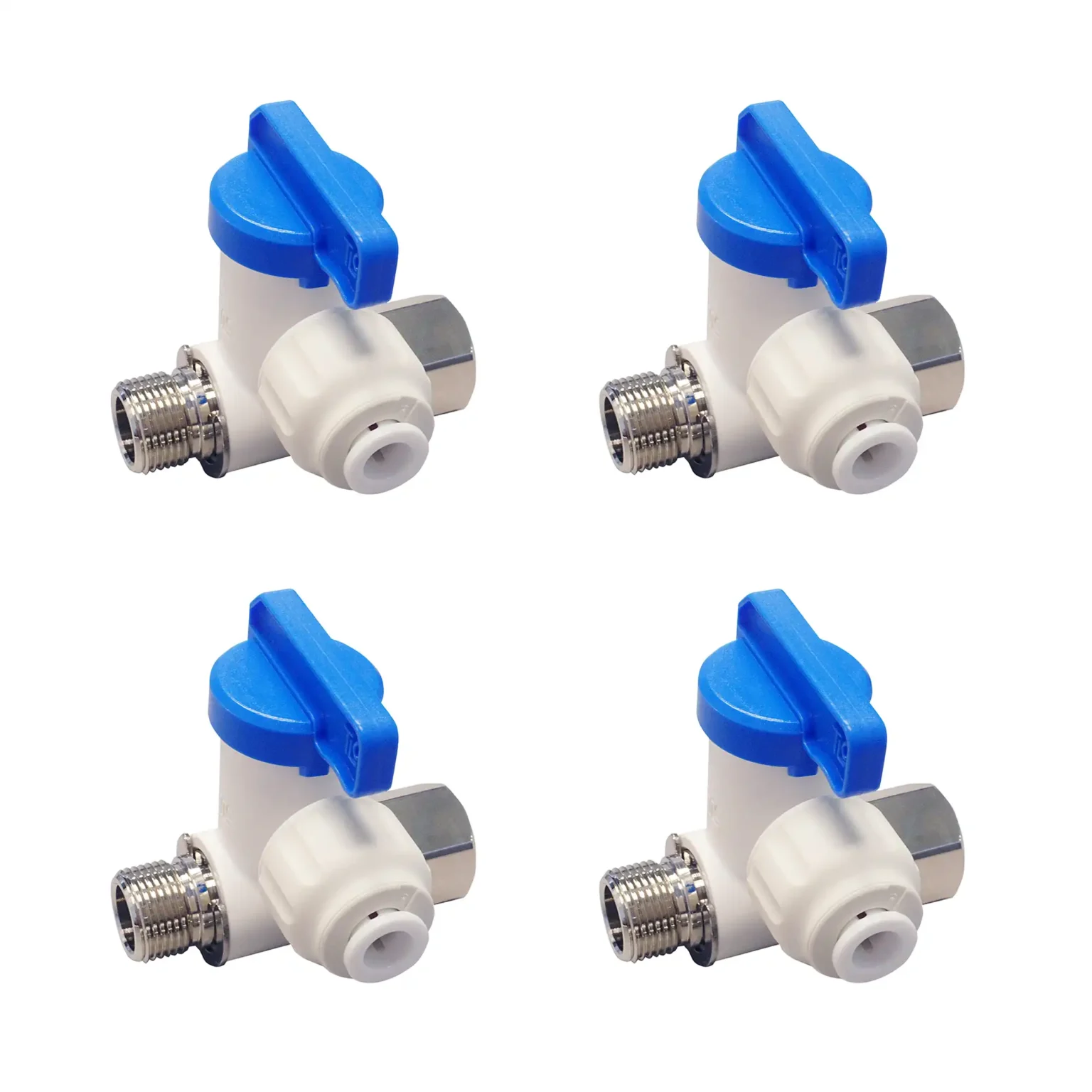 3/8″ FNPT x 3/8″ MNPT x 1/4″ PTC Angle Stop Adapter Valve - Acetal