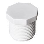 Coastal Water Filters Male Thread Plug for Home Sewer Plumbing Line | White