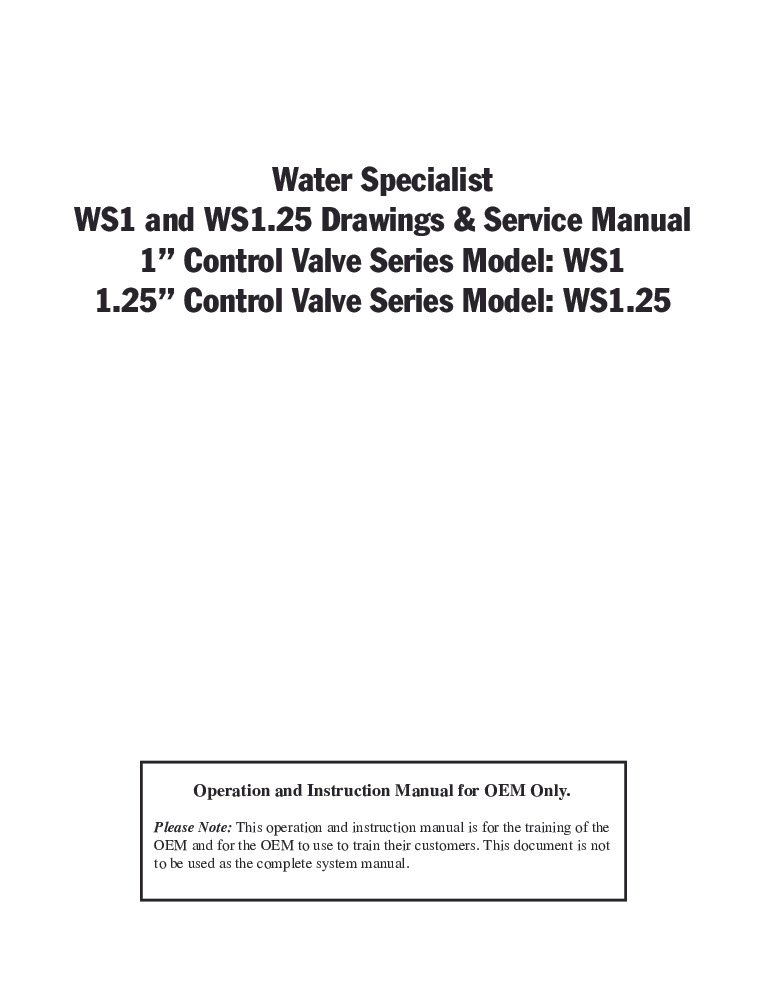 thumbnail of Clack – All WS1 and WS1.25 Control Valve Programming Manual