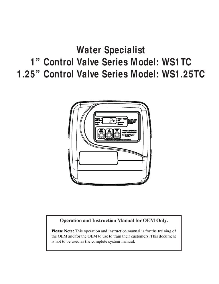 thumbnail of Clack- WS1TC and WS1.25TC Control Valve Programming Manual
