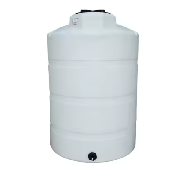 Coastal Water Filters 1500 Gallon Vertical Water Storage Tank (64 D x 118 H w 2 Bulkhead), Lid - 16 Natural (Peabody)