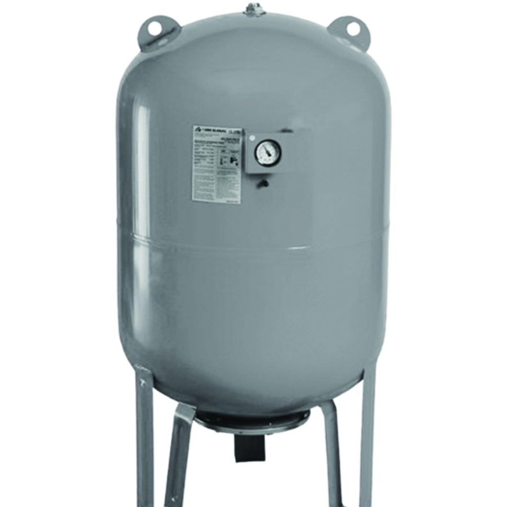 Coastal Water Filters EDS 132.1 Gal (500 liter) - Vertical With Leg Changeable Membrane Tank - GRAY color, 2.0 mm thickness, EPDM Double Hole Membrane, 1-1/4 inch NPT - Galvanized Flange Cover, Max. Working Pressure 10 Bar - NSF certified((2 year Warranty)) (EDS-500VL-PW) | Gray