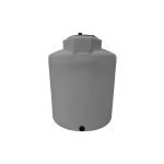 Peabody 300 Gallon Vertical Water Storage Tank for Efficient Water Flow With 1.25" Bulkhead, Lid - 16",48" Diameter x 51.5" Height | Gray