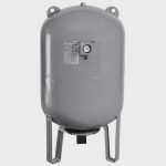 Coastal Water Filters EDS 79.3 Gal (300 liter) - Vertical With Leg, Changeable Membrane Tank - GRAY color, EPDM With Double Hole, 1-1/4 inch NPT, Galvanized Flange Cover, 1.8 mm thickness, Wide Neck, With Manometer - NSF certified((2 year Warranty)) (EDS-300VL-PW) | Gray