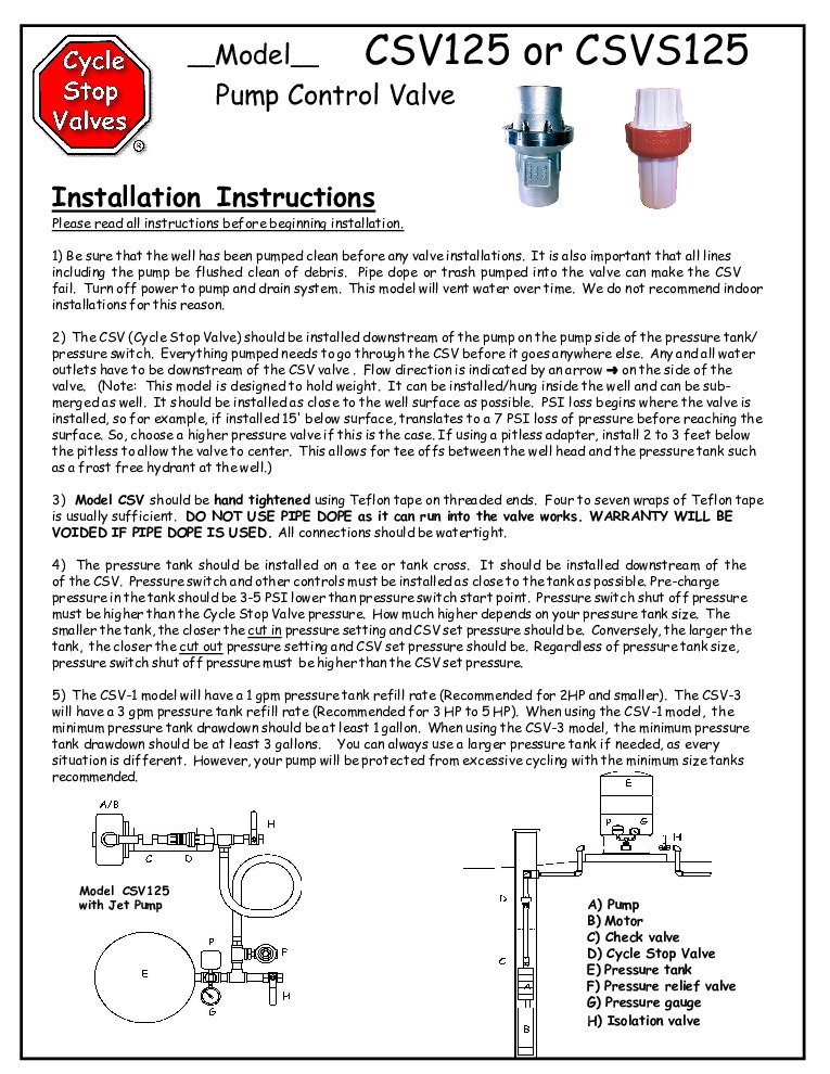 thumbnail of Cycle Stop Valves- CSV125 – Installation Instructions