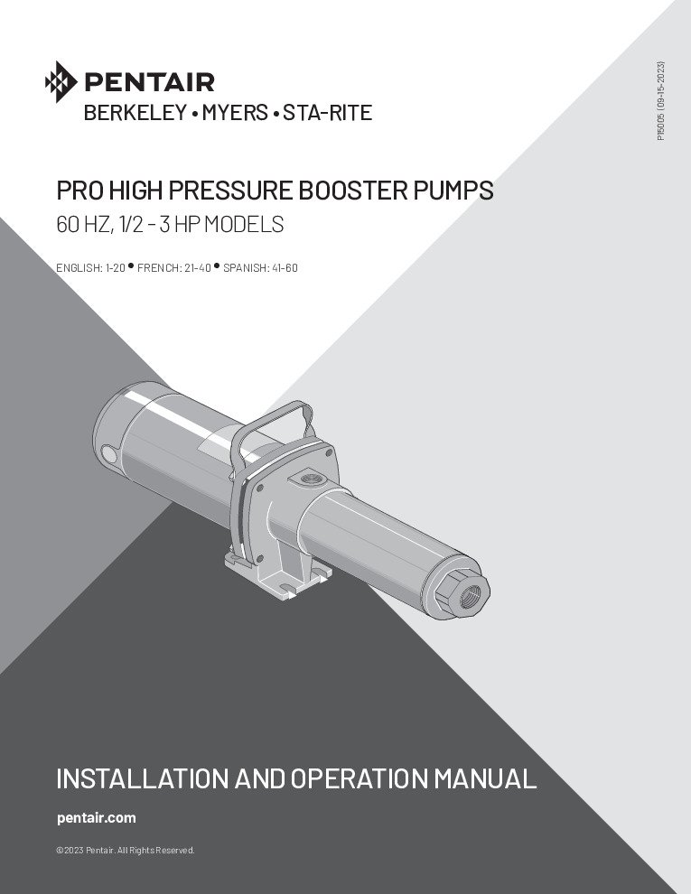 thumbnail of HPS – Pentair Sta-Rite Booster Pump Manual